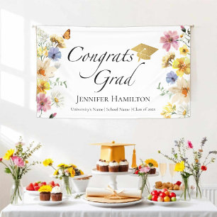 Glückwunsch Grad   Boho Wildblume Graduation Party Banner