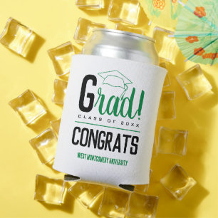 Glückwunsch Grad Cap Grün und Schwarz Dosenkühler