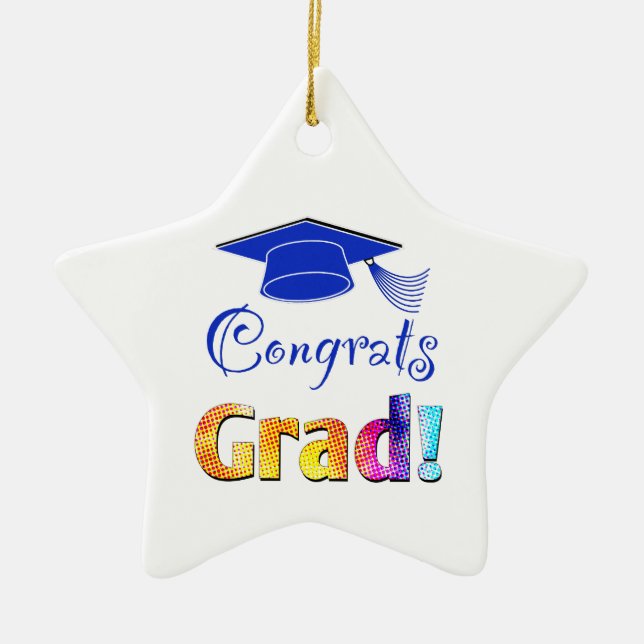 Glückwunsch Grad Farben, Spaß Keramik Ornament (Vorne)