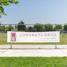 Glückwunsch Grad Foto Pink Text Abschluss Banner