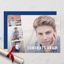 Glückwunsch Grad, Fotocollage Blue Graduation Part