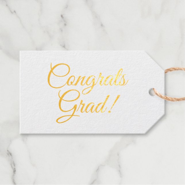 Glückwunsch grad gold benutzerdefinierte Skripte e Geschenkanhänger (Vorderseite (Horizontal))