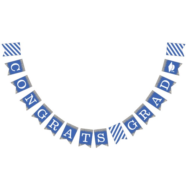 Glückwunsch Grad Herzlichen Glückwunsch Blue White Wimpelkette (Alle)