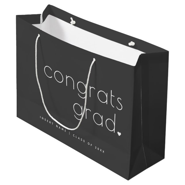 Glückwunsch Grad Klasse 20XX Moderne Minimalistisc Große Geschenktüte (Vorderseite Schrägansicht)