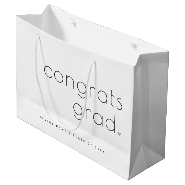 Glückwunsch Grad Klasse 20XX Moderne Minimalistisc Große Geschenktüte (Vorderseite Schrägansicht)