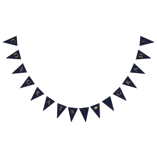Glückwunsch Grad Navy Blue Wimpelkette (Alle)