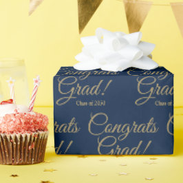 Glückwunsch grad navy gold benutzerdefinierte Skri Geschenkpapier