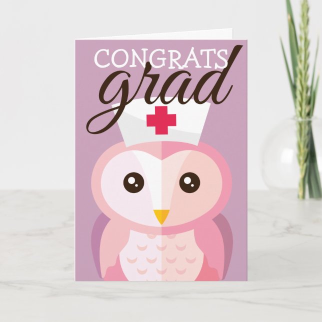 Glückwunsch Grad | Nurse Owl Karte (Vorderseite)