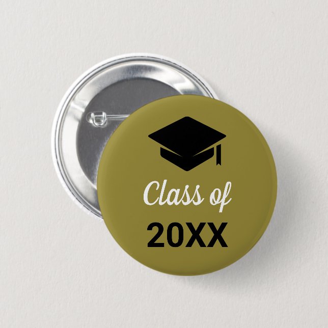 Glückwunsch Grad-Obergrenze Klasse eines Jahres Button (Vorne & Hinten)