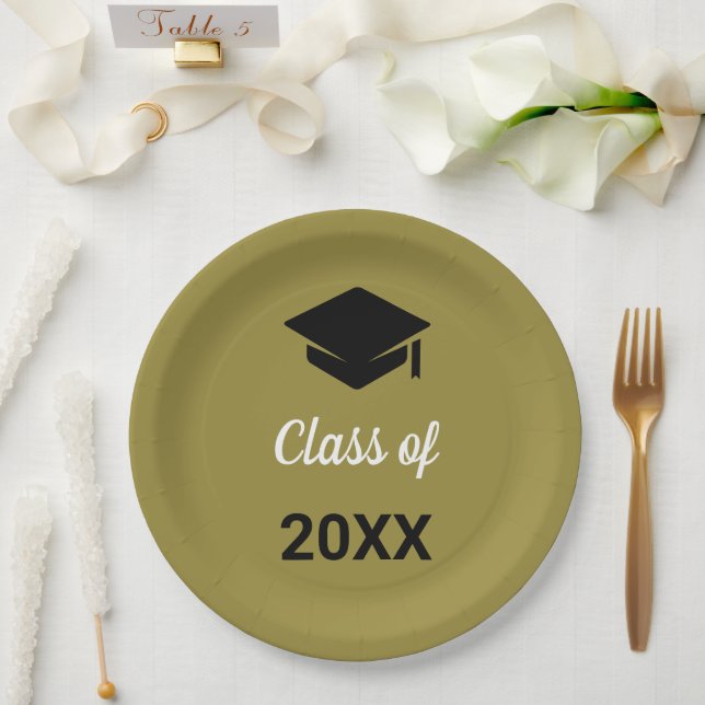 Glückwunsch Grad-Obergrenze Klasse eines Jahres Pappteller (Hochzeit)