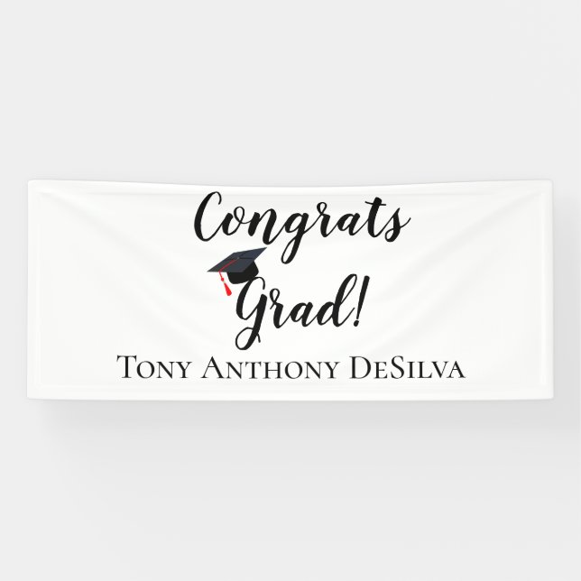 Glückwunsch Grad Personalisierter Abschluss Banner (Horizontal)