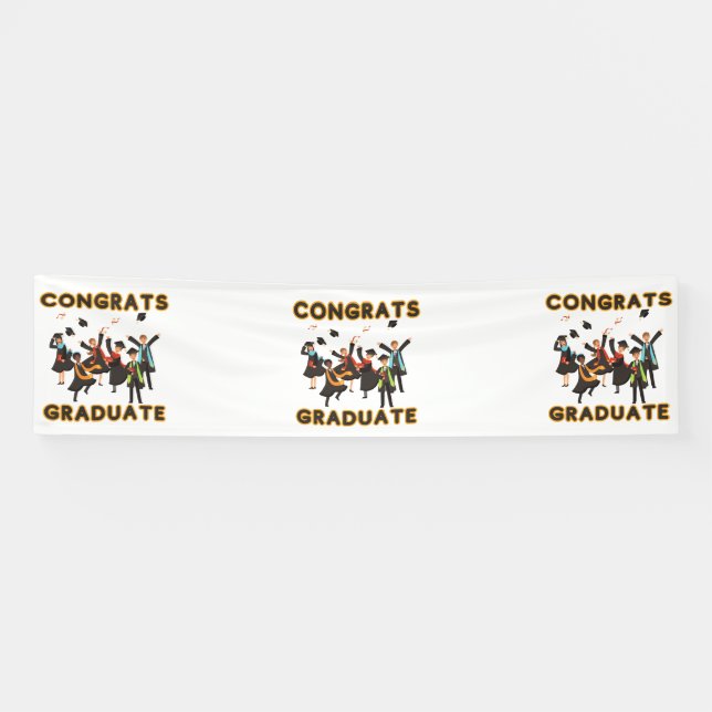 Glückwunsch Graduate 2.5x10 Vinyl Banner (Horizontal)