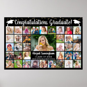 Glückwunsch Graduate 37 Foto Collage Custom Color Poster