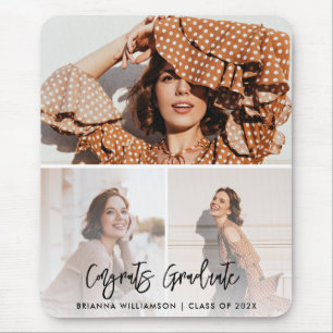 Glückwunsch Graduate 3 Foto Custom 2025 Abschluss Mousepad
