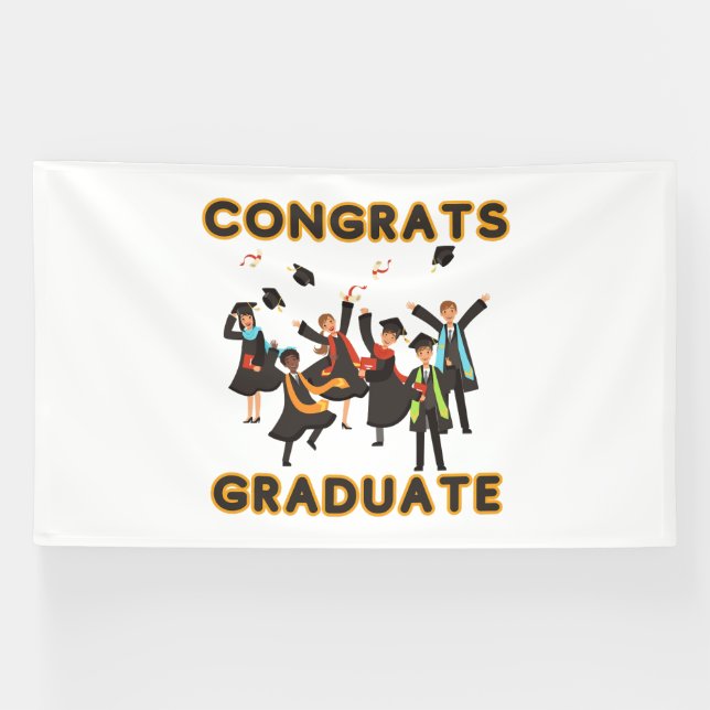 Glückwunsch Graduate 6x10 Vinyl Banner (Horizontal)