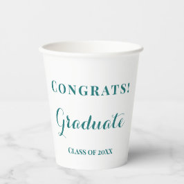 Glückwunsch Graduate Celebration Green & White Pappbecher