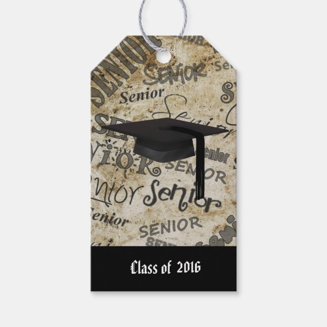 Glückwunsch, Graduate Custom Gift Tags Geschenkanhänger (Vorderseite)