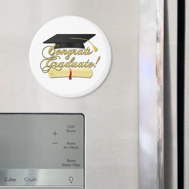 Glückwunsch Graduate Diplom und Abschluss Hut Magnet (In Situ (Kühlschrank))