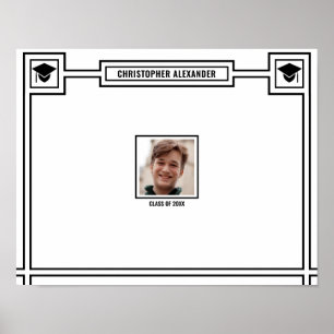 Glückwunsch Graduate Foto Schwarze Signatur Kleine Poster