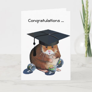 Glückwunsch Graduate: Hamster: Alle Murmeln intakt Karte
