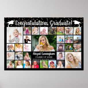 Glückwunsch Graduate Name 31 FotoCollage Custom Poster