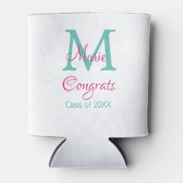 Glückwunsch Graduieren Name monogramm grün pink bl Dosenkühler