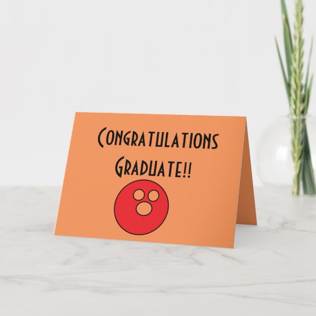 Glückwunsch graduiert Bowlingskarte Karte (Vorderseite)