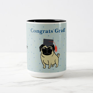 Glückwunsch Graduierter Mops Zweifarbige Tasse