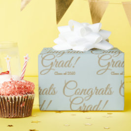 Glückwunsch Graduy Blue benutzerdefinierte Skriptk Geschenkpapier