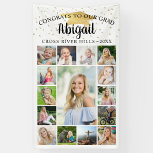 Glückwunsch Grand Black Gold15 Foto Collage Script Banner