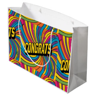 "Glückwunsch" Groovy-Geschenktasche Große Geschenktüte