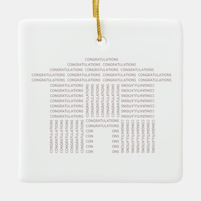 Glückwunsch-Haus-Verzierung Keramikornament (Vorderseite)