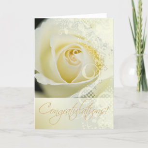 Glückwunsch Hochzeit Bridal Lace Rose (creme) Feiertagskarte