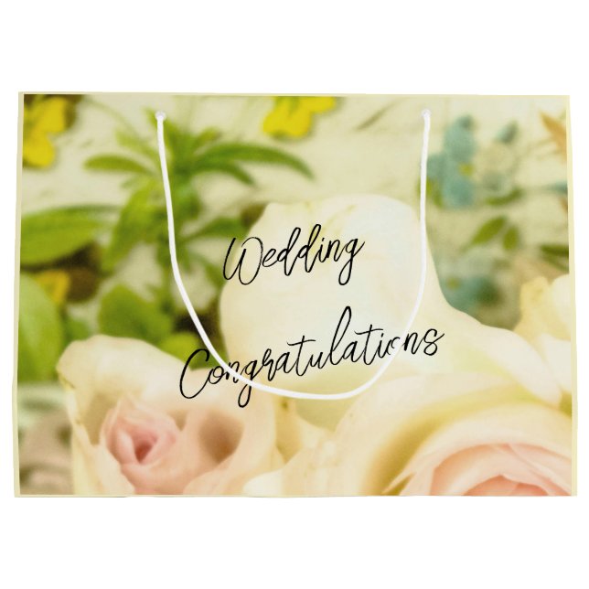 Glückwunsch Hochzeit Personalisiert Große Geschenktüte (Rückseite)