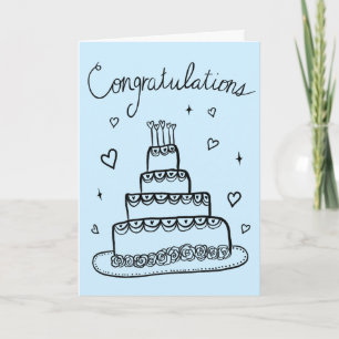 Glückwunsch Hochzeit Verlobung Sketch Doodle Karte