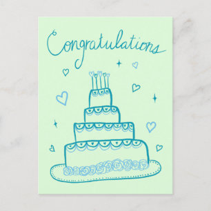 Glückwunsch Hochzeits-Engagement-Skizze Doodle Postkarte
