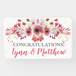 Glückwunsch Hochzeitsbanner Poppy Red Blume Banner