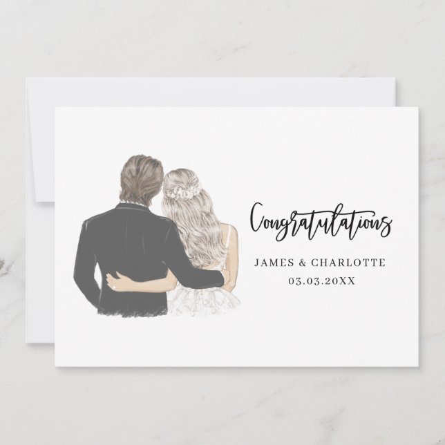 Glückwunsch Hochzeitskarte für Braut und Gräuel (Vorderseite)