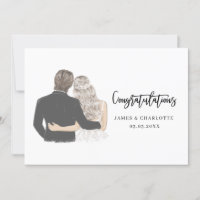 Glückwunsch Hochzeitskarte für Braut und Gräuel