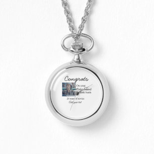 Glückwunsch in Ihrem Ruhestand fügen Foto-Name Dat Armbanduhr