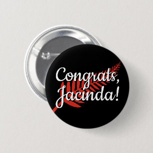 Glückwunsch, Jacinda! Benutzerdefinierter Text und Button