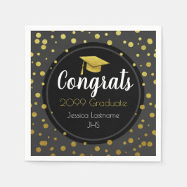 Glückwunsch jedes Jahr Graduate Gold Confetti Serviette