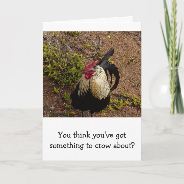 GLÜCKWUNSCH. KARTE/ROOSTER/ETWAS, ÜBER DAS SIE KRO KARTE (Vorderseite)