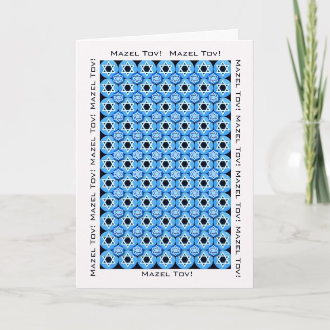 Glückwunsch Mazel Tov Star von David Design in Blu Karte (Vorderseite)