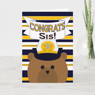 Glückwunsch Navy Sister / Sis Karte