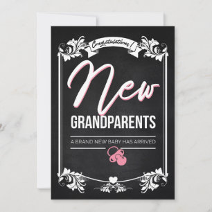 Glückwunsch neue Großeltern / Neues Baby Mädchen Dankeskarte