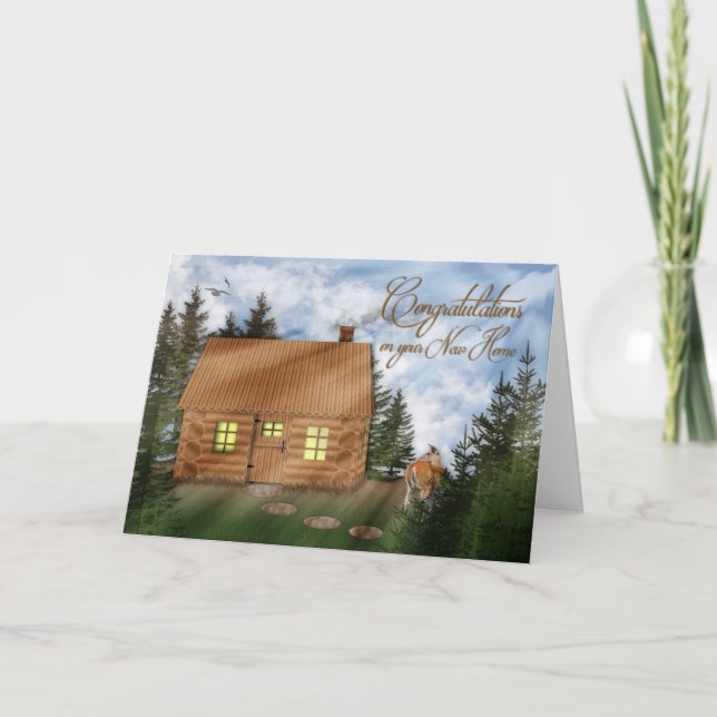 Glückwunsch - Neue Zuhause - Charming LogHome Karte (Vorderseite)
