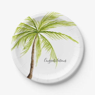 Glückwunsch-Palme-kundenspezifischer Insel-Strand Pappteller
