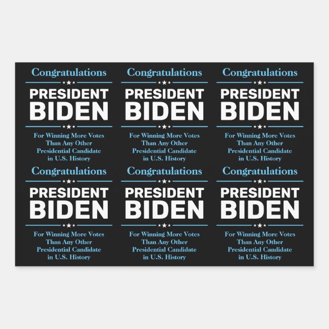 Glückwunsch Präsident Biden Most Voted Candidate Geschenkpapier Set (Vorderseite)