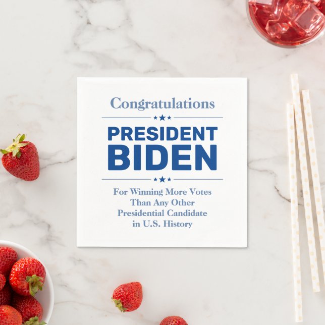 Glückwunsch Präsident Biden Most Voted Candidate Serviette (Beispiel)